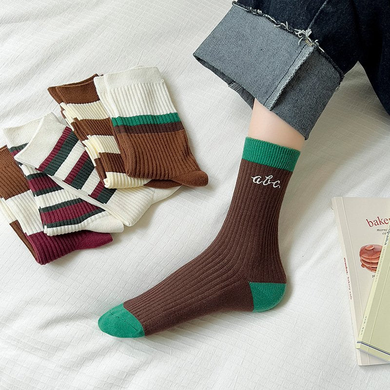 Coffee Color Japanese-Style Socks for Women