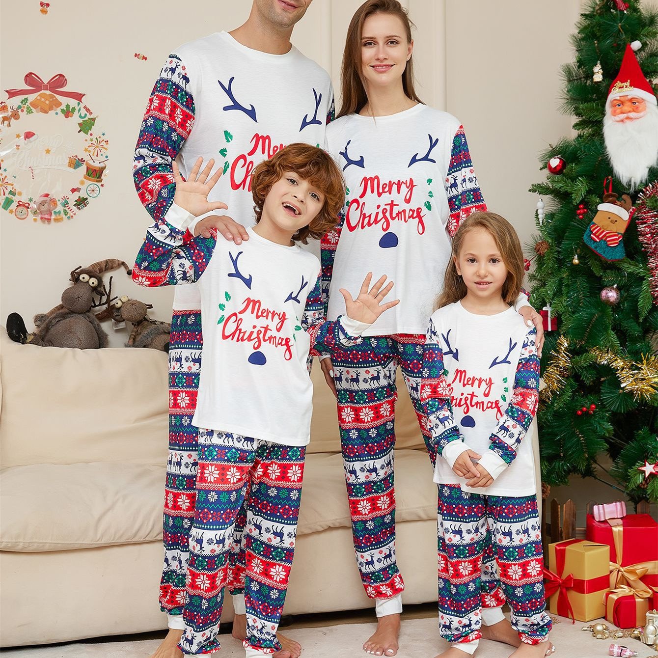 Cozy Cartoon Pajamas Suit for Family