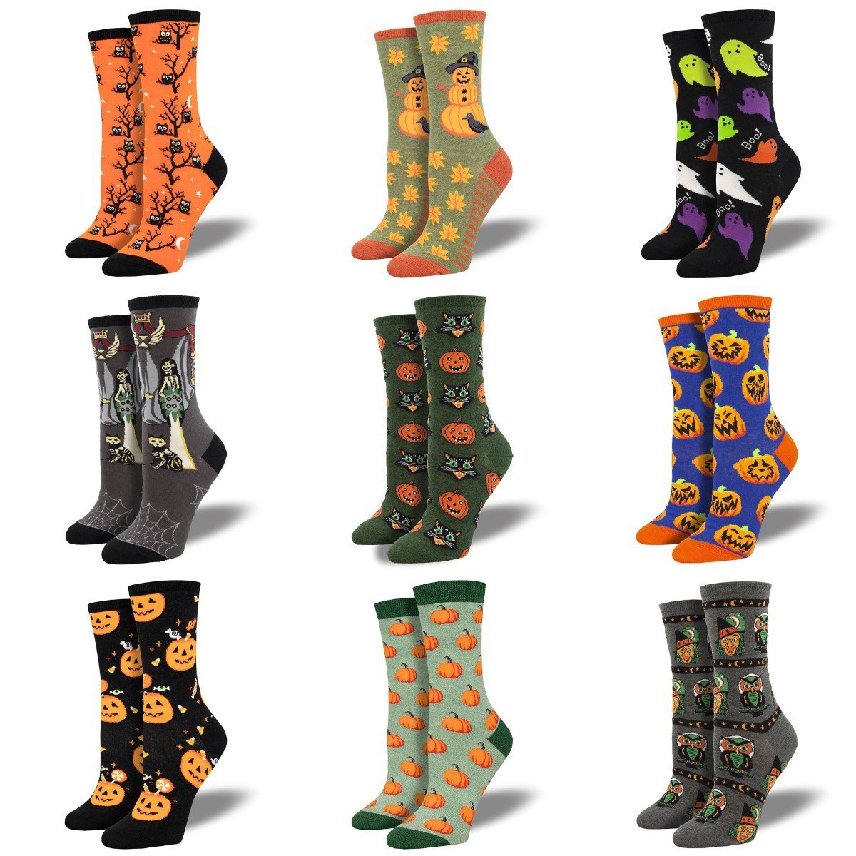 Fun Pumpkin Jacquard Socks for Women & Men