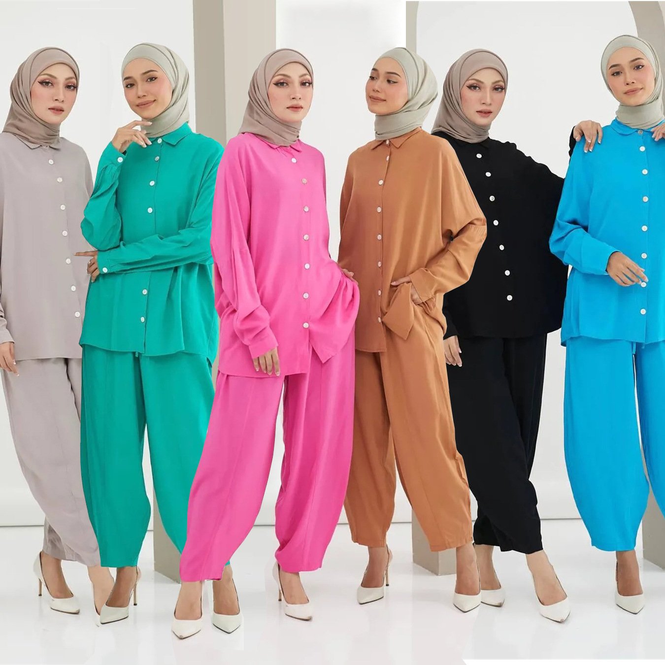Loose Harem Pants with Bat Sleeve