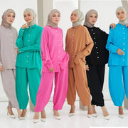Loose Harem Pants with Bat Sleeve