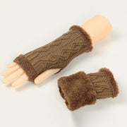 Warm Plus Fluff Knitted Gloves for Women