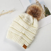 Thickening Warm Knit Hats with Fur Ball