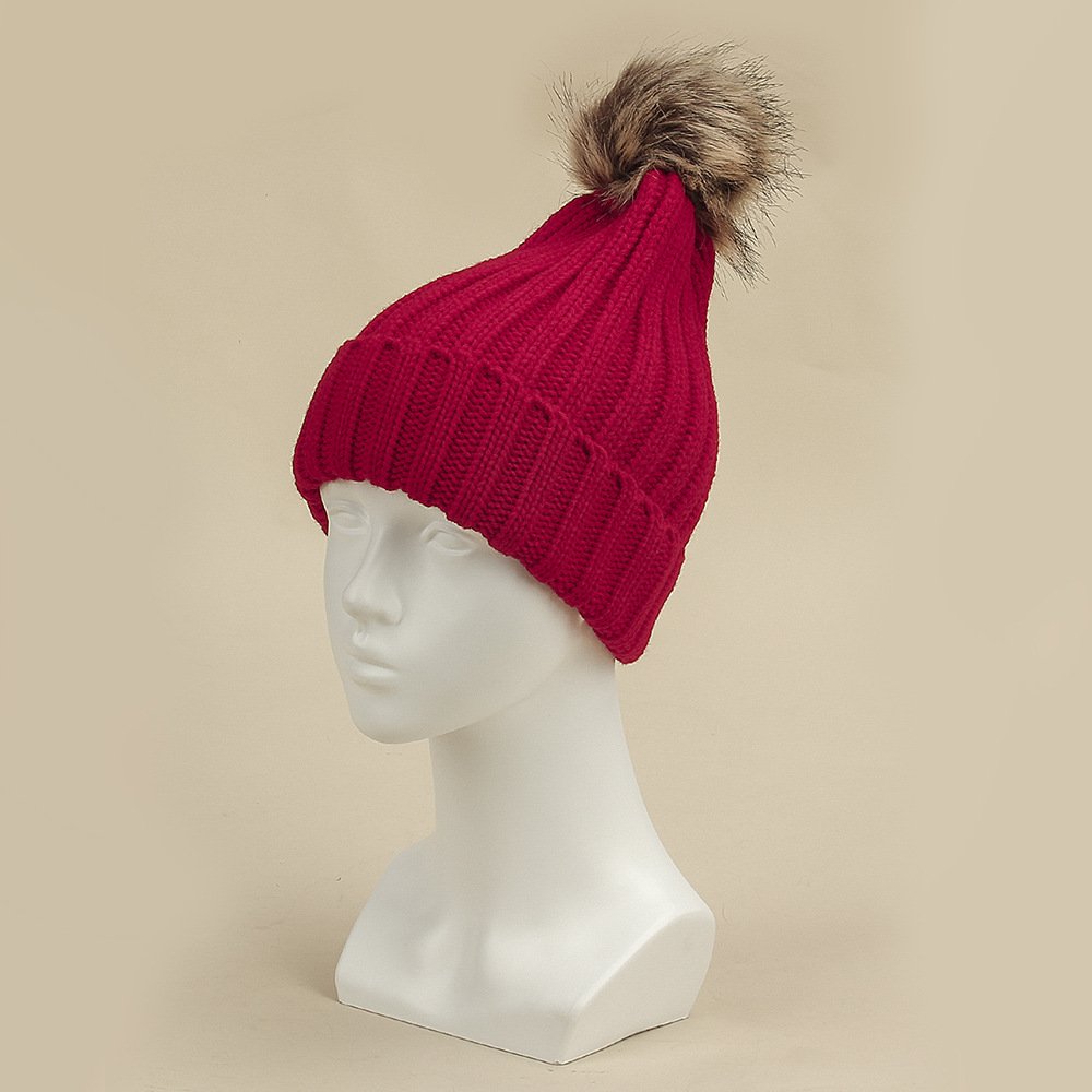 Warm Fur Knit Cap