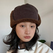 Warm Double-Sided Lamb Wool Ushanka Hat for Women