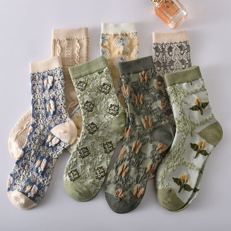 Retro Floral Socks for Women