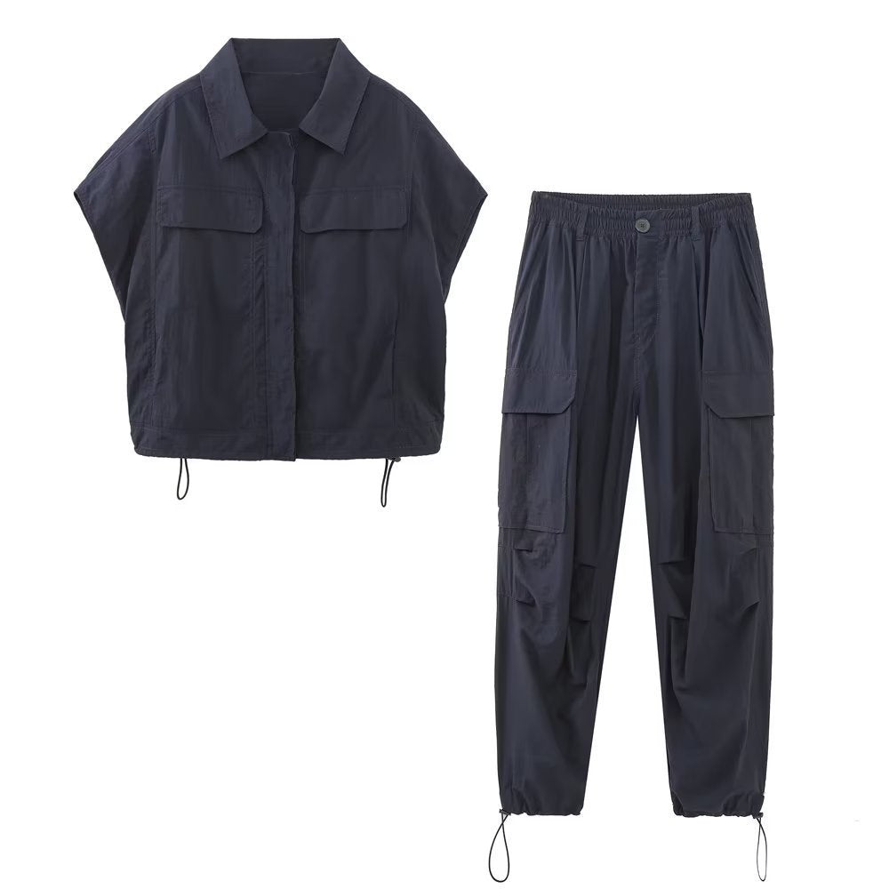 Casual Elastic Waist Jumpsuit Set for Men