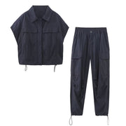 Casual Elastic Waist Jumpsuit Set for Men