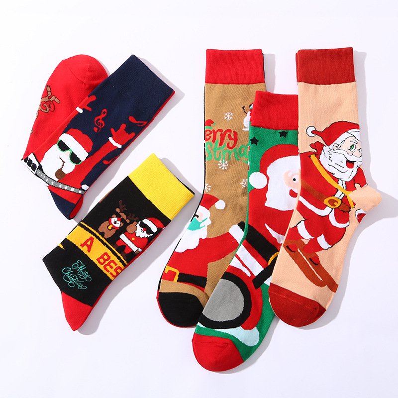 Men's Mid-Calf Cotton Socks for Christmas