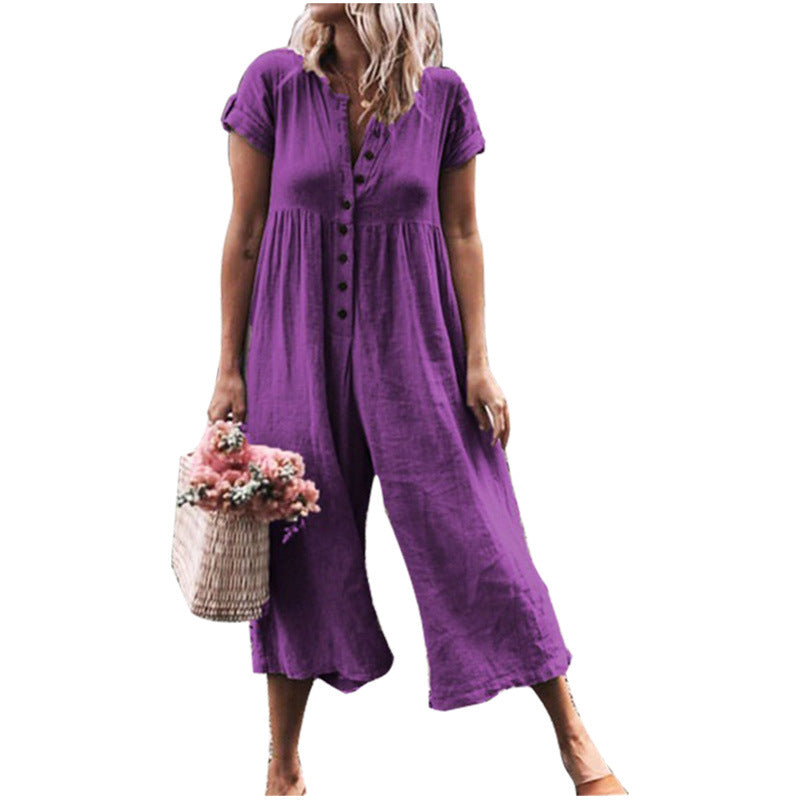 Women's Casual Color-Block Jumpsuit