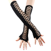 Warm Mid-Length Ripped Gloves for Women