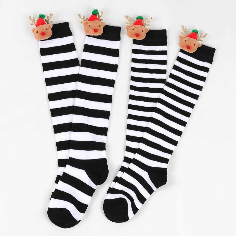 Christmas Stocking for Kids, Deer Pattern, Red Hat