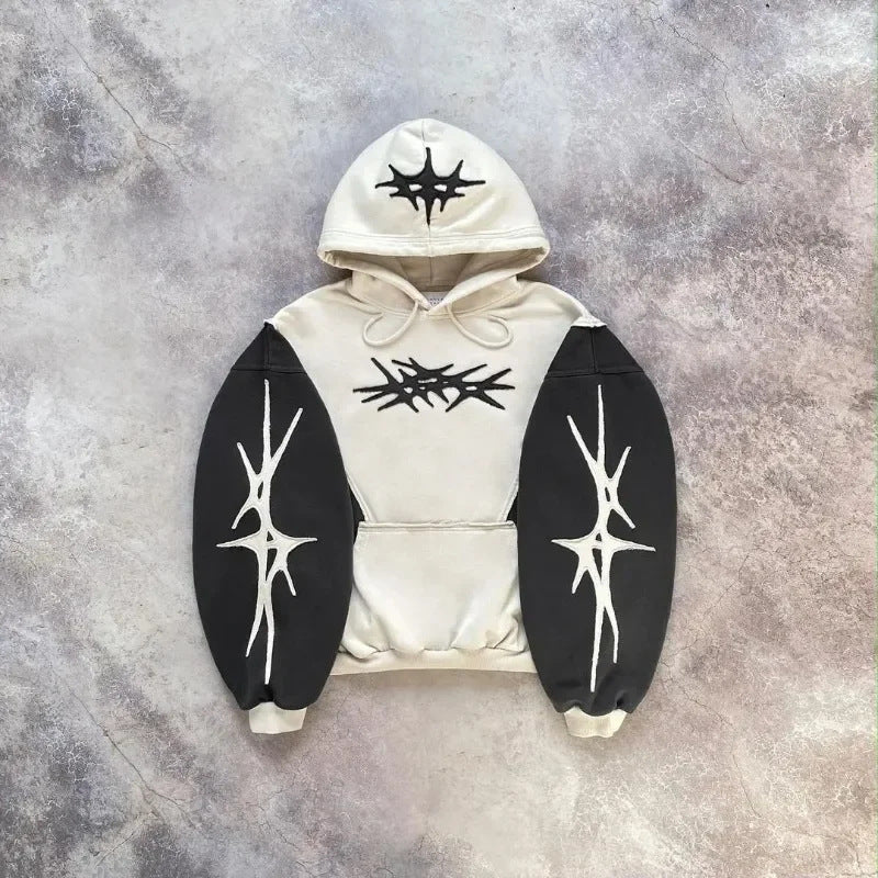 Chic Embroidered Long Sleeve Pullover Hoodie for Women
