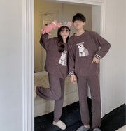 Cozy Cartoon Dog Parent-Child Pajamas Set