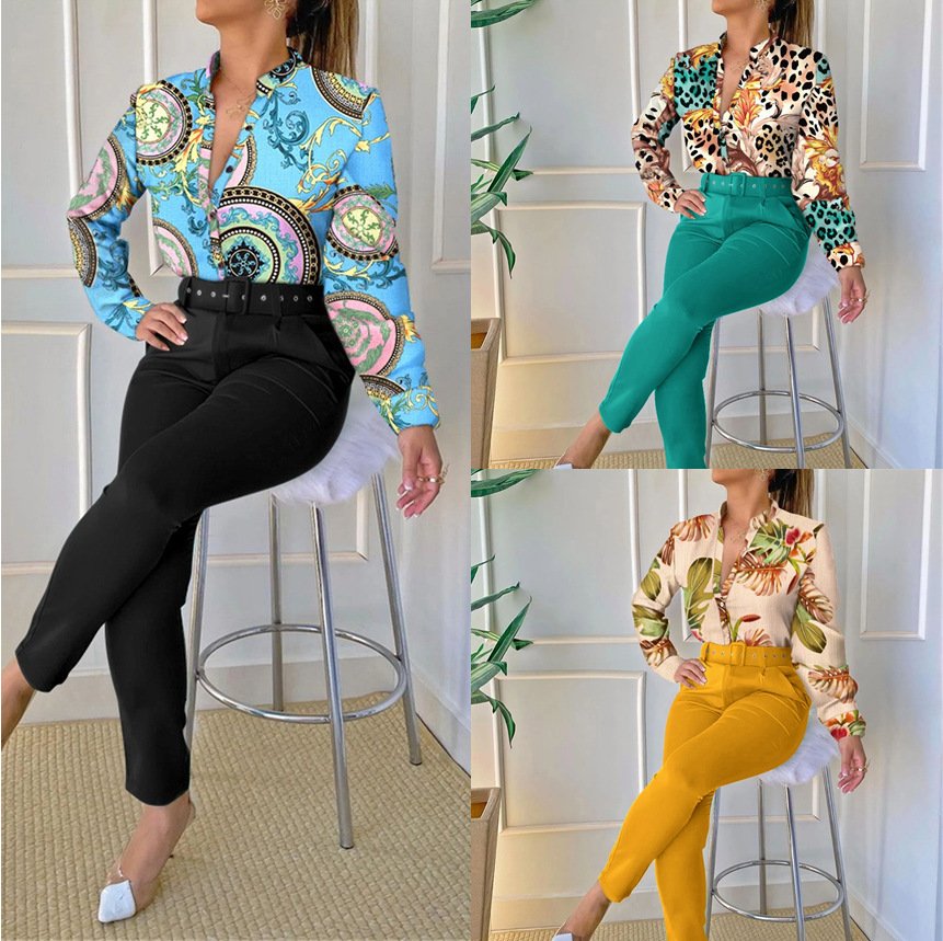 Women's Digital Printing Jumpsuit Set