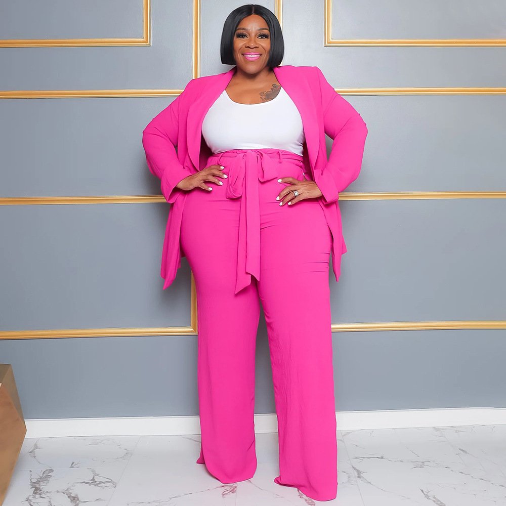 Long Sleeve Lace-up Jumpsuit Set for Women