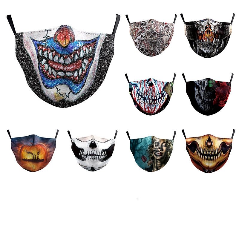 Double-Layer Dust Mask with Ghost Face Skull Design