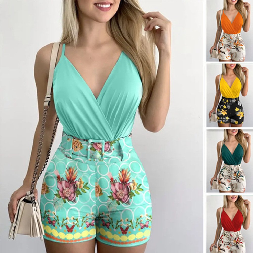 V-Neck Strap Suit for Women - 6 Piece Set