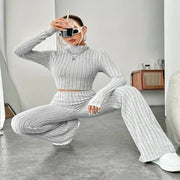 Women's Long-Sleeved Knitwear Suit Set
