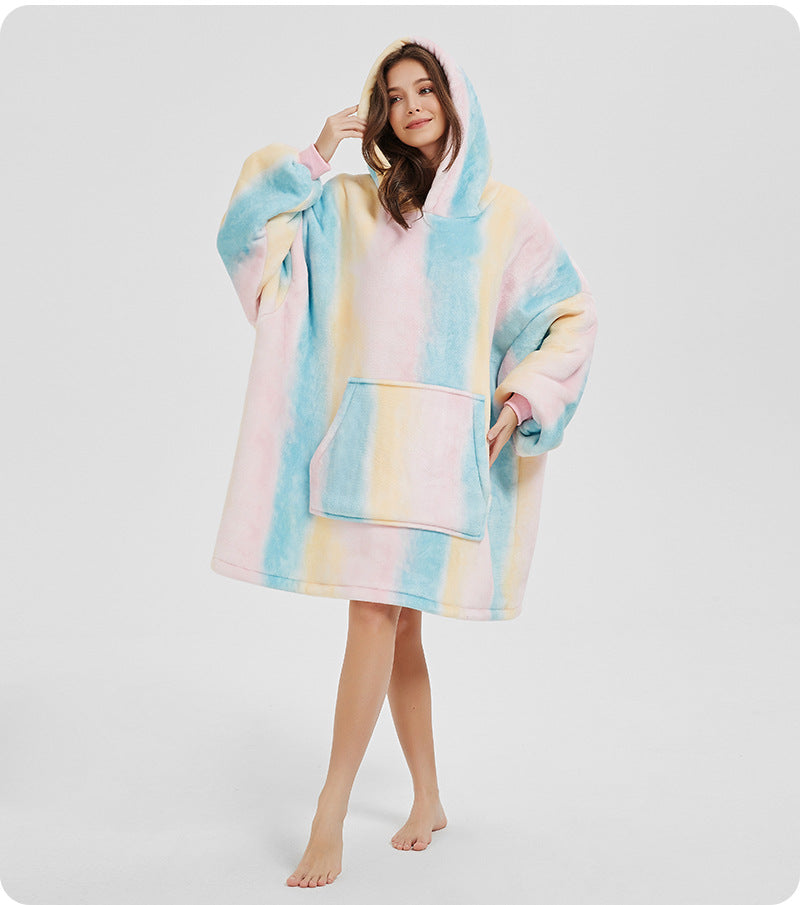 Flannel Homewear Night-robe Casual Hooded Sweater
