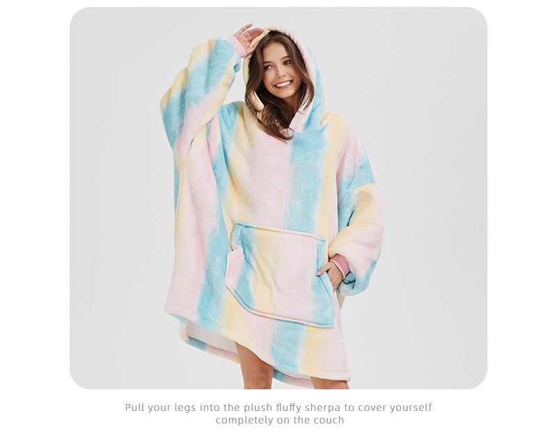 Flannel Homewear Night-robe Casual Hooded Sweater