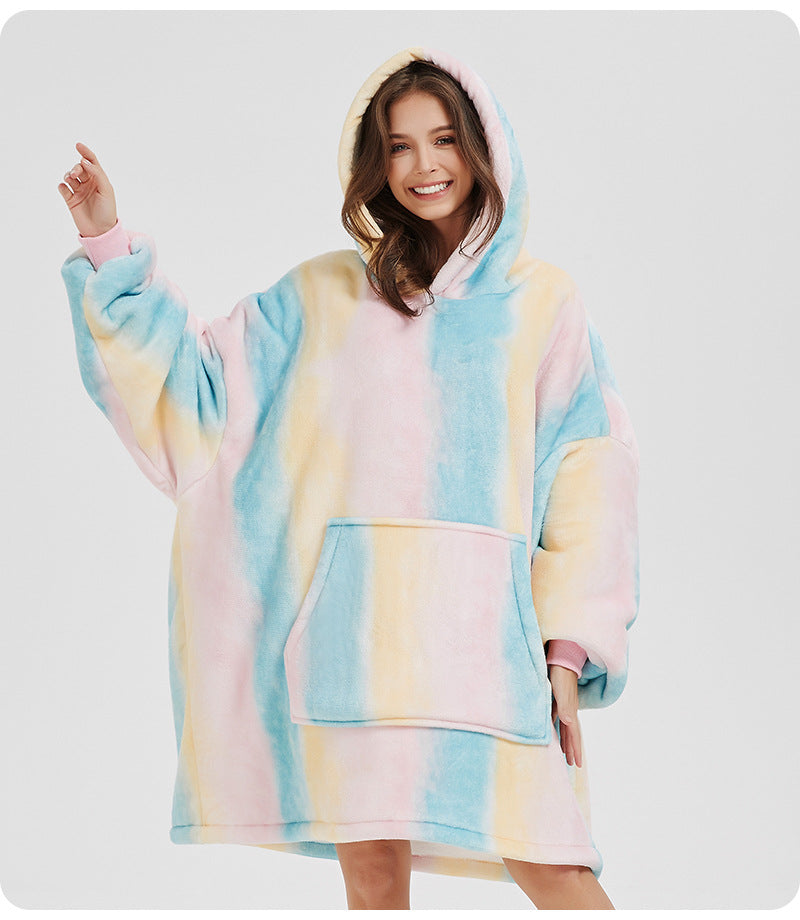 Flannel Homewear Night-robe Casual Hooded Sweater