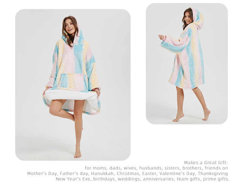 Flannel Homewear Night-robe Casual Hooded Sweater