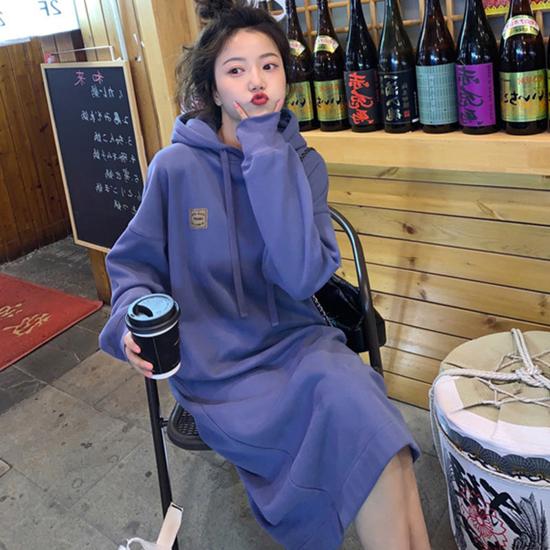 Long Hooded Brushed Hoody Women's Dress
