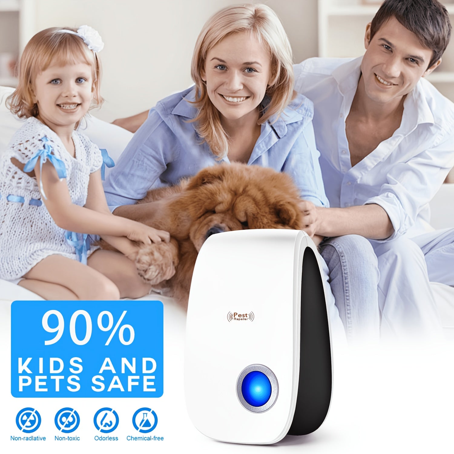 Electronic Soundwave Rodent Repellent with Upgraded 4‑to‑8 Technology – Indoor Pest Control Device