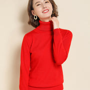 Womens Turtleneck Pullover Sweater Loose-fit Knitwear