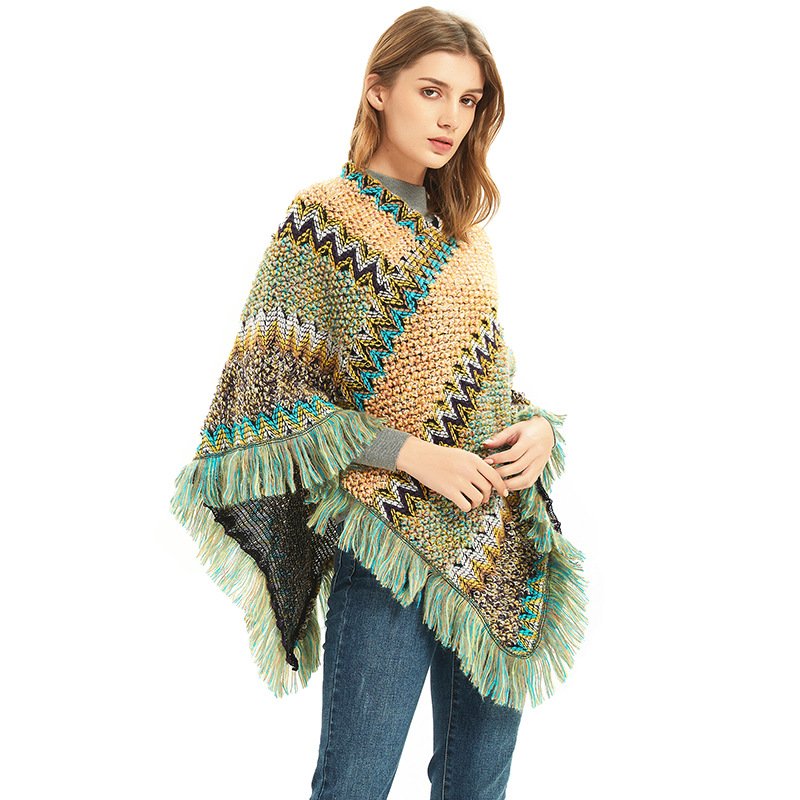 Cozy Wine Red Pullover Shawl for Women