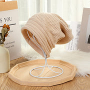 Warm Japanese Style Long Sweet Hat for Women, Pure Color Texture, Windproof
