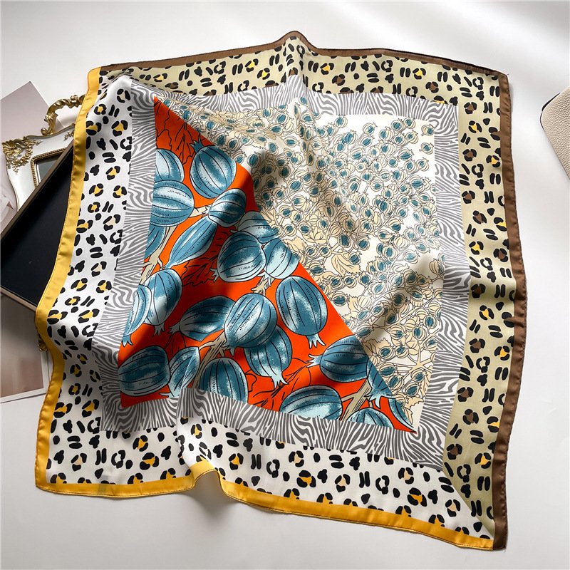 Vibrant Leopard Print Square Scarf