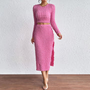 Pink Dot Side-slit Long Skirt Jumpsuit for Women