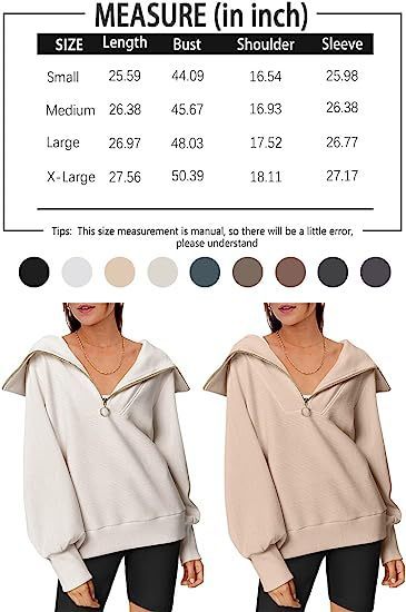 Women's Oversized Half Zipper Pullover Sweater