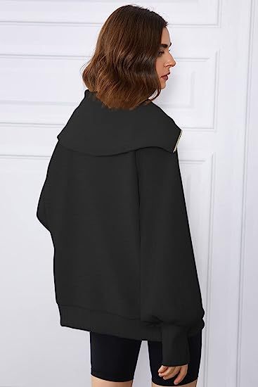 Women's Oversized Half Zipper Pullover Sweater