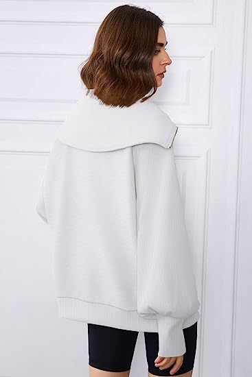 Women's Oversized Half Zipper Pullover Sweater