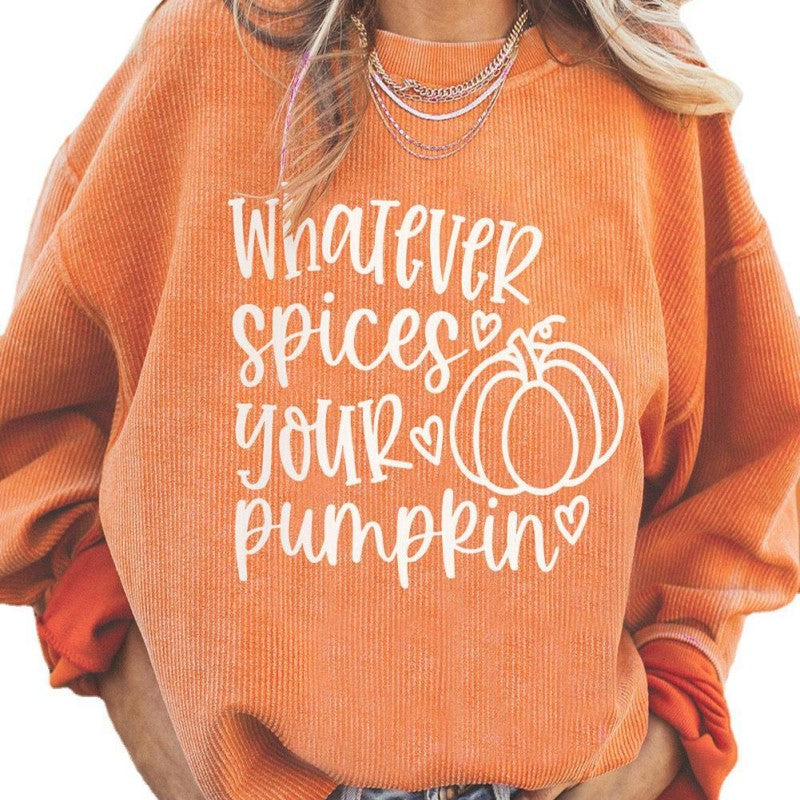 Halloween Pumpkin Head Sweater Women's Loose Round Neck Pullover