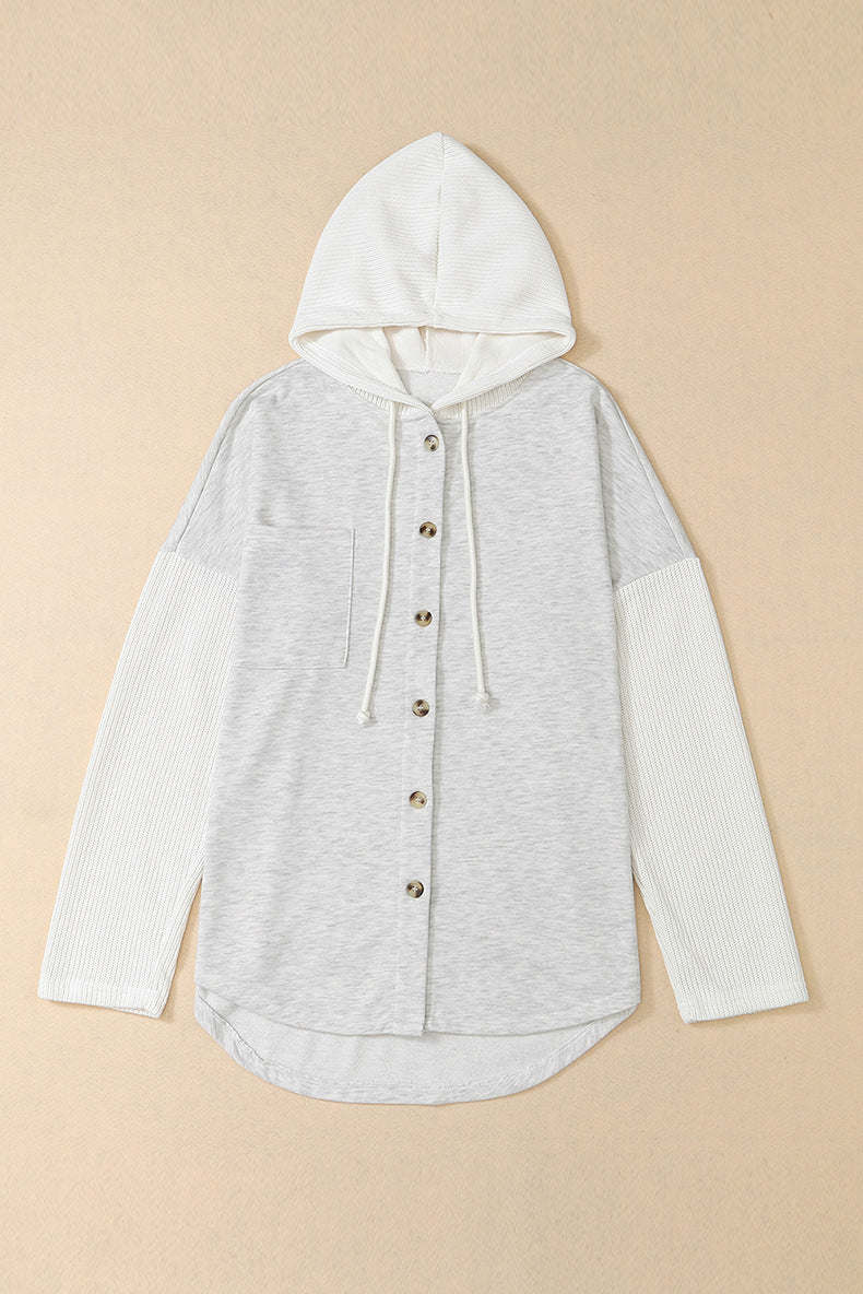 Women's Autumn Leisure All-matching Contrast Color Hooded Sweatshirt
