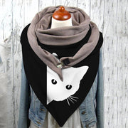 Stay Warm in Style with Cat Print Scarf