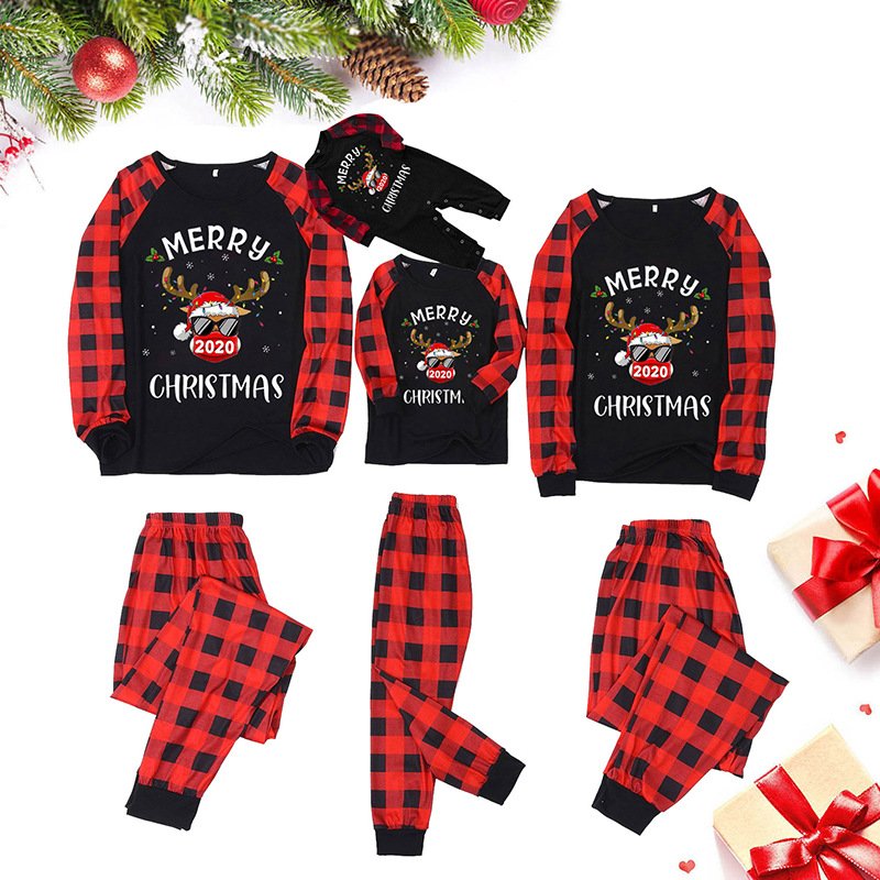 Cozy Plaid Printed Homewear Suit for Women & Kids