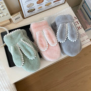 Warm Women's Short Plush Gloves for Winter