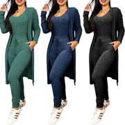 Women's Jumpsuit & Cardigan Outfit Set
