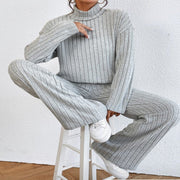 Loose Wide Leg Two-piece Sunken Stripe Set