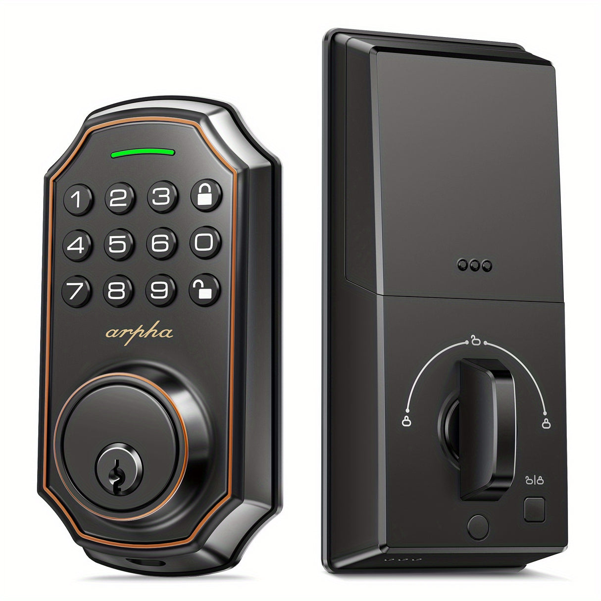 Arpha Halloween Special Offer! Smart Door Lock - 100 Code Anti-Peek Combination, Keyless Entry Lock, Auto Lock/Unlock, Easy Installation, Black & Silver, Low Battery Alarm, For Secure Home Access, ...