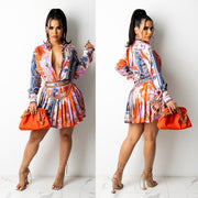 Sexy Pleated Skirt Suit for Women
