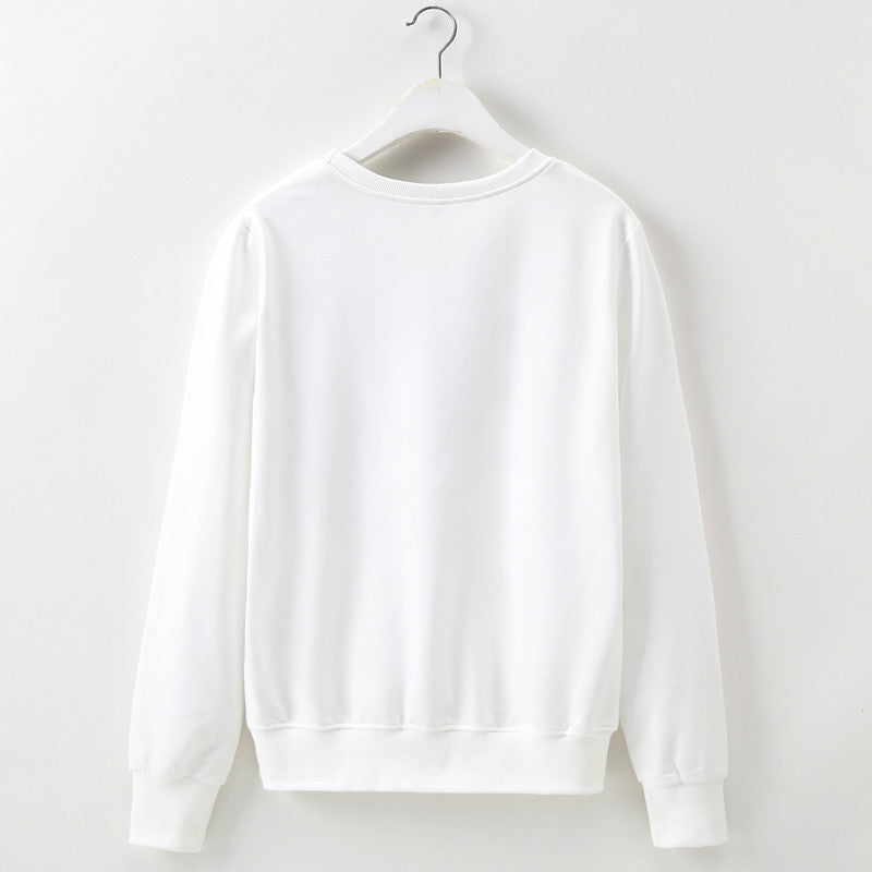 Street Style Letter Printing Long-sleeved Round-neck Pullover