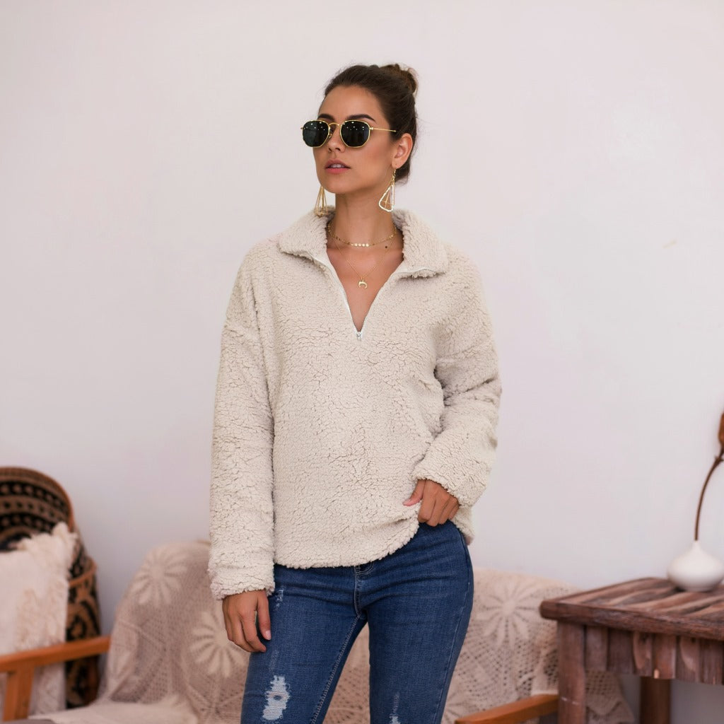 Women's Plush Coat Sweater Top