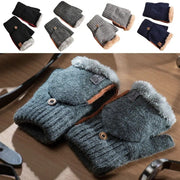 Warm Half Finger Flip Gloves for Women