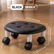 Rolling Low Plastic Stool with Wheels – Available in White, Deep Blue or Black